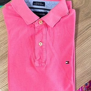 Tommy Hilfiger pink polo shirt men size small
